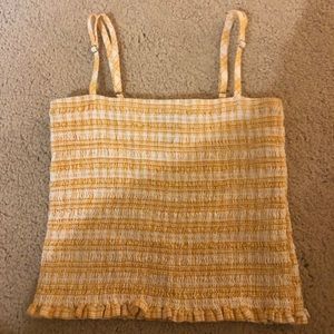 Yellow Ribbed Tank Top